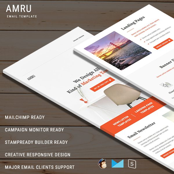 AMRU - Multipurpose Responsive Email Template With StampReady Builder Online Access