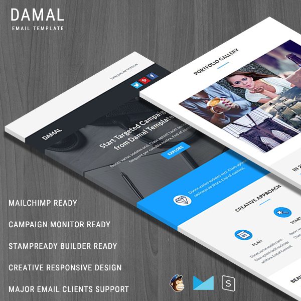 DAMAL - Multipurpose Responsive Email Template With StampReady Builder Online Access