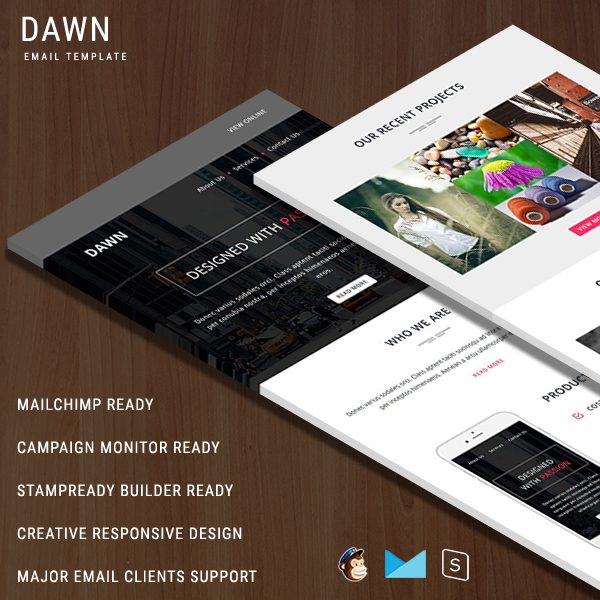 DAWN - Multipurpose Responsive Email Template With StampReady Builder Online Access