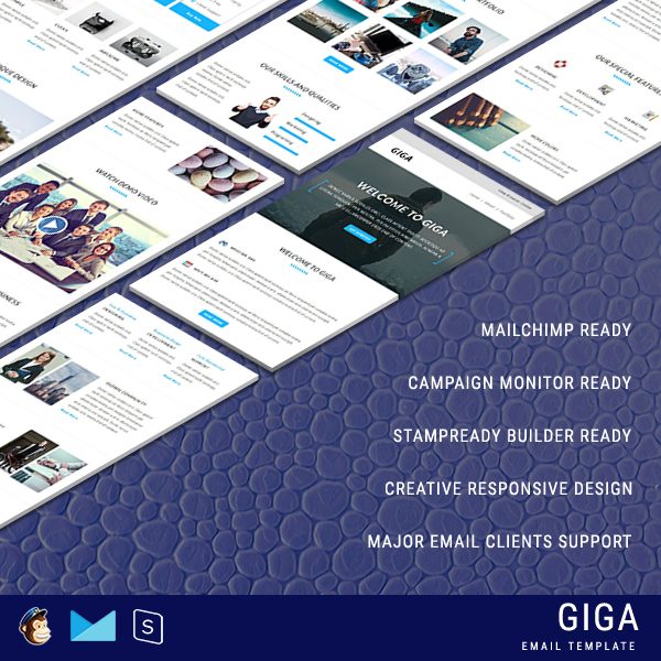 GIGA - Multipurpose Responsive Email Template With StampReady Builder Online Access