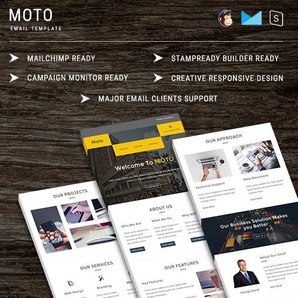 Moto - Multipurpose Responsive Email Template With StampReady Builder Online Access