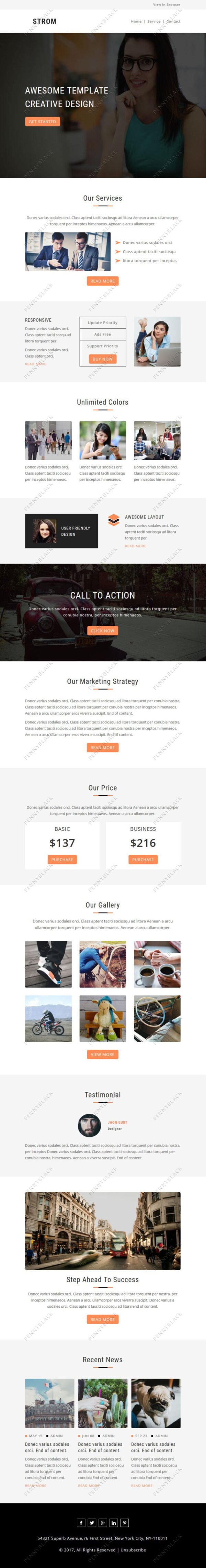 Storm Responsive Email Template Storm Newsletter Template Pennyblack