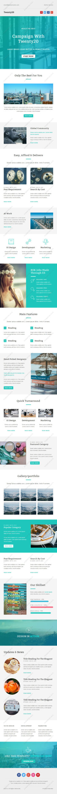 Twenty20 - Multipurpose Responsive Email Template With StampReady Builder Online Access