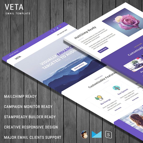 Veta - Multipurpose Responsive Email Template With StampReady Builder Online Access