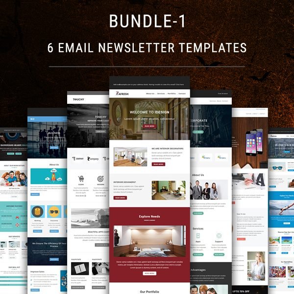 6 Email Newsletter Templates Bundle - 1