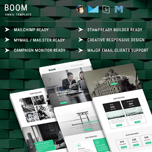 Boom - Multipurpose Responsive Email Template With Online StampReady Builder Access