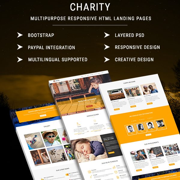 CHARITY - Multipurpose Responsive HTML Landing Pages