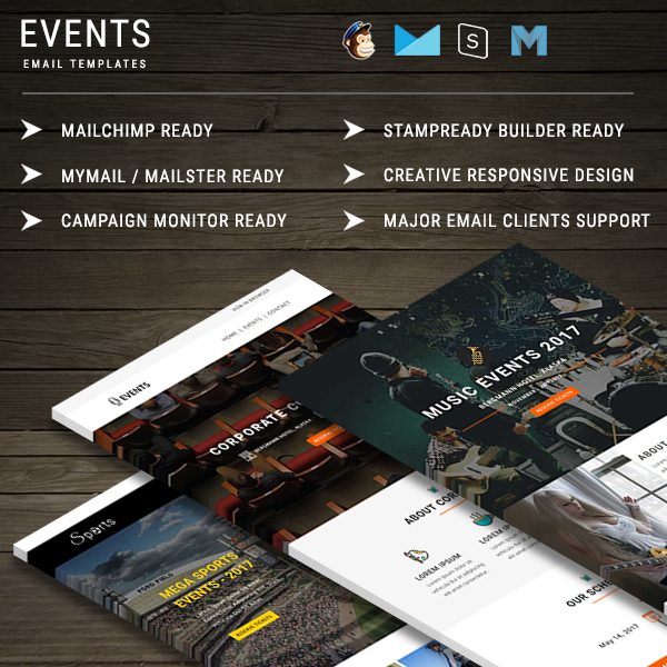 EVENTS - Multipurpose Responsive Email Templates With Online StampReady Builder Access