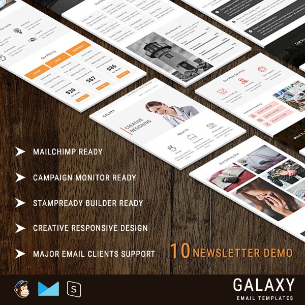 Galaxy - 10 StampReady Responsive Multipurpose Email Templates
