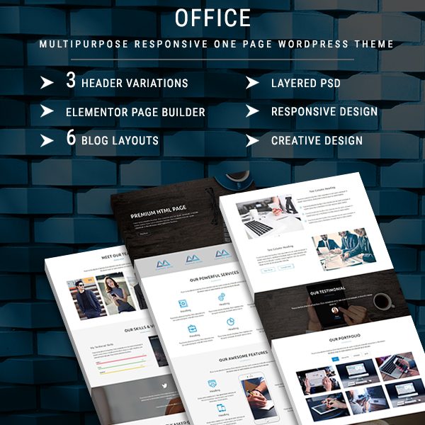 OFFICE - One Page WordPress Theme