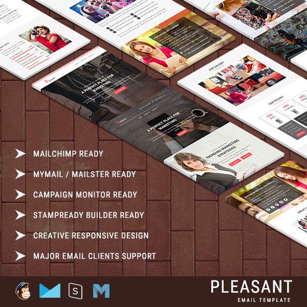 Pleasant - Business & Marketing Email Templates With Online Builder Access