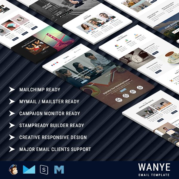 Wanye - Multipurpose Responsive Email Template With Online StampReady Builder Access