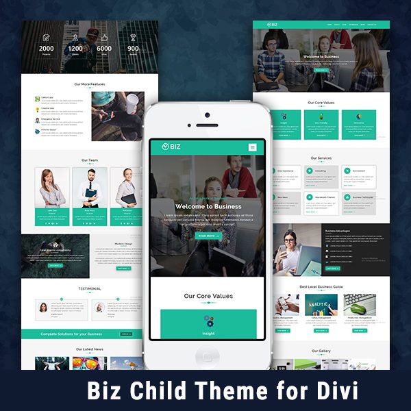 Biz - One Page WordPress Child Theme for Divi