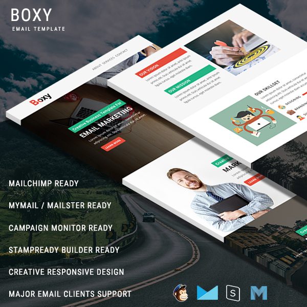 Boxy - Multipurpose Responsive Email Template With Online StampReady Builder Access