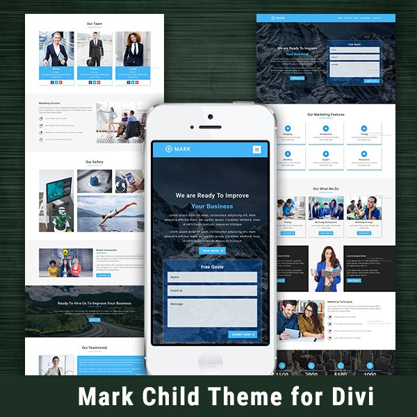 Mark – One Page WordPress Child Theme for Divi
