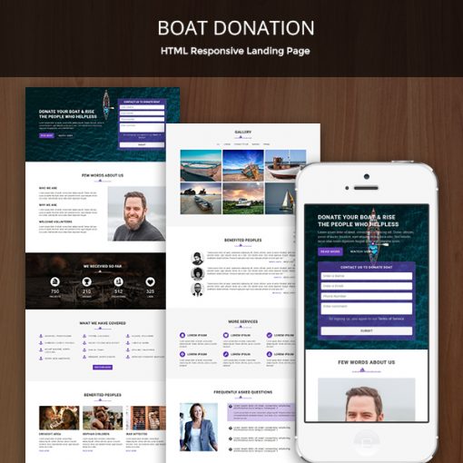 Boat Donation - Responsive HTML Landing Page