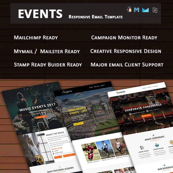 Events - Multipurpose Responsive Email Template With Online StampReady Builder Access