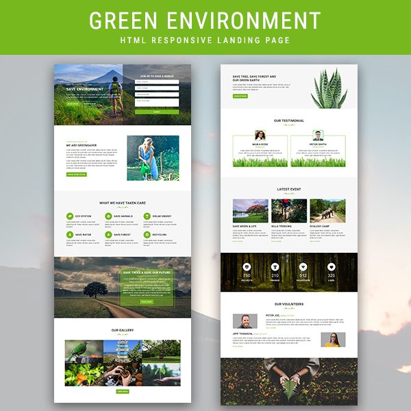 Green Environment - Responsive HTML Landing Page