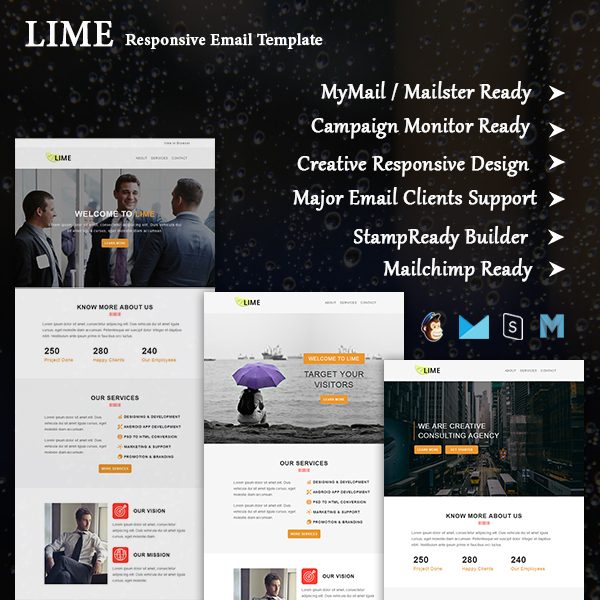 Lime - Multipurpose Responsive Email Template With Online StampReady Builder Access
