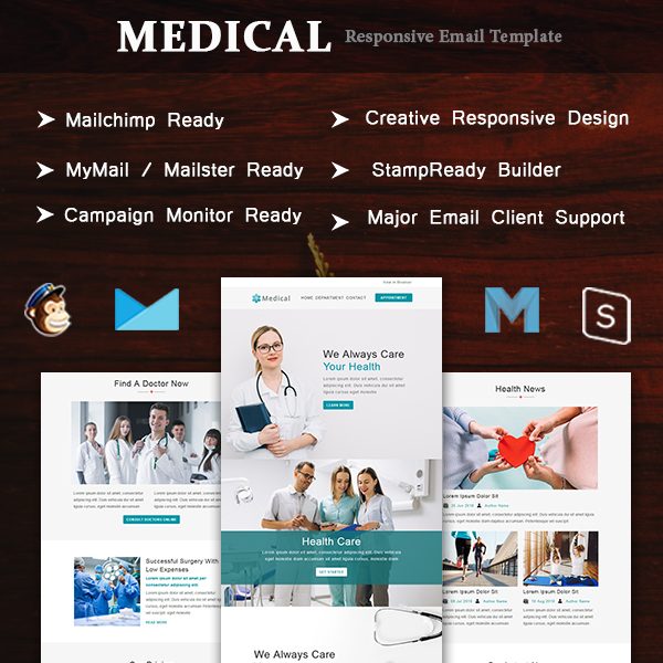 Medical - Multipurpose Responsive Email Template With Online StampReady Builder Access