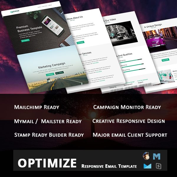 Optimize - Multipurpose Responsive Email Template With Online StampReady Builder Access