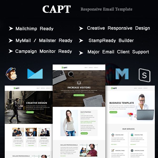 Capt - Multipurpose Responsive Email Template With Online StampReady Builder Access