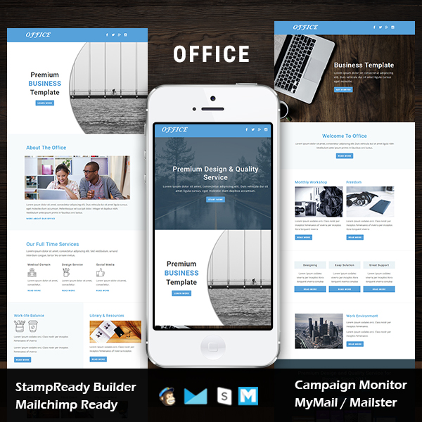 Office Multipurpose Responsive Email Template With Online StampReady