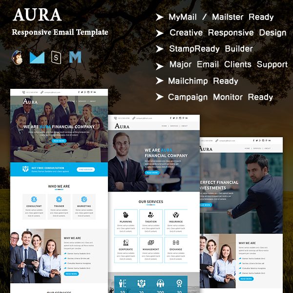 Aura - Multipurpose Responsive Email Templates Bundle