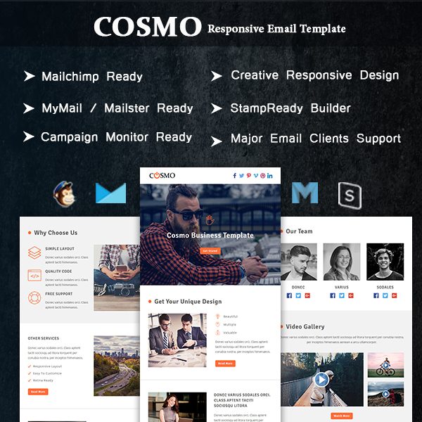 Cosmo - Multipurpose Responsive Email Template With Online StampReady Builder Access