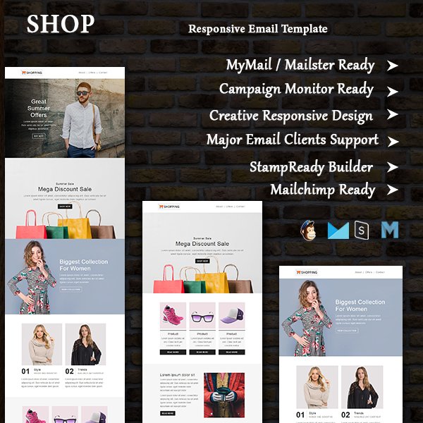 shopping multipurpose responsive email template shopping template