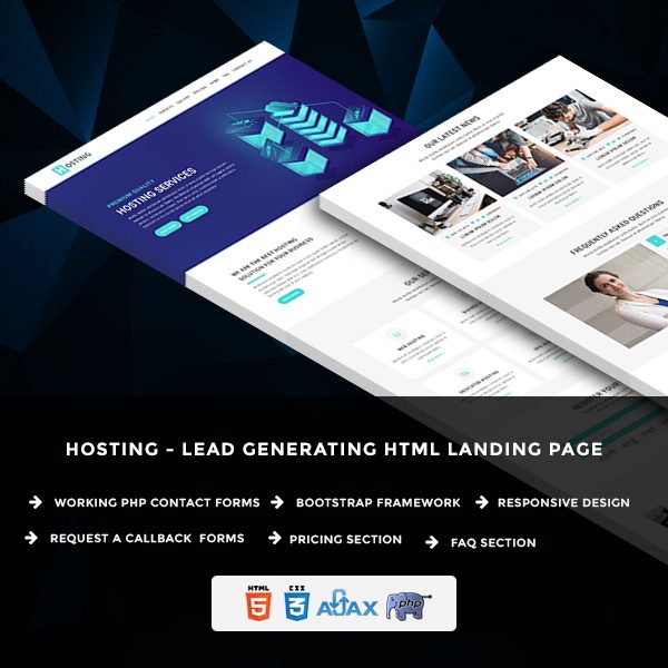 Hosting - Responsive HTML Landing Page Template