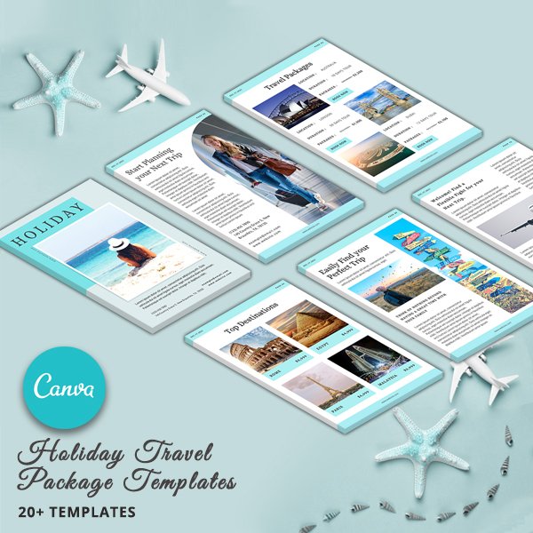 Holiday Travel Package - Canva Templates Bundle