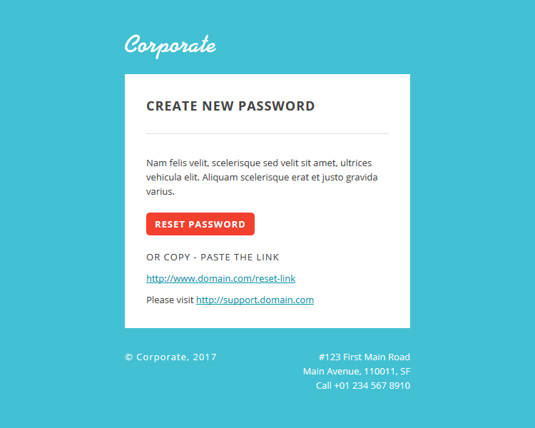 Corporate - responsive email newsletter templates-password-reset