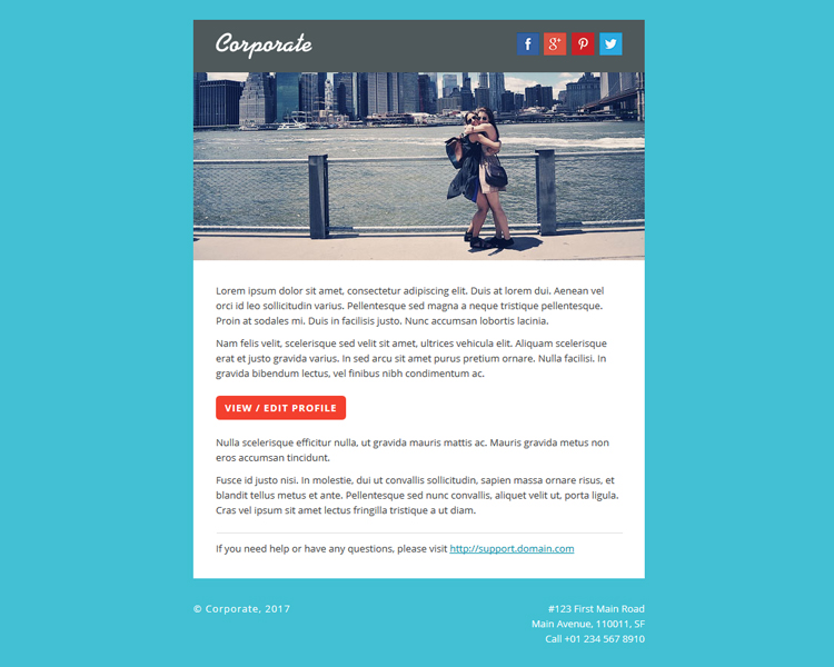 Corporate - responsive email newsletter templates-welcome-1
