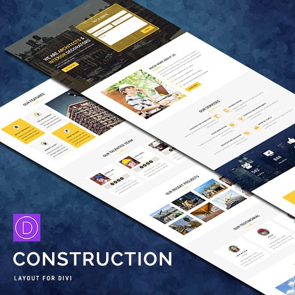 Construction Divi Theme Layout