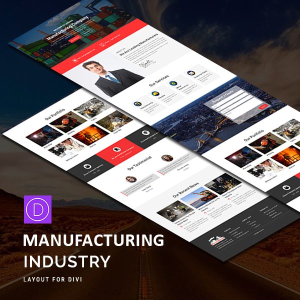 Manufacturing - Industry Divi Theme Layout