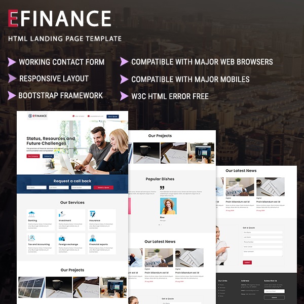 eFinance- HTML Landing Page Template