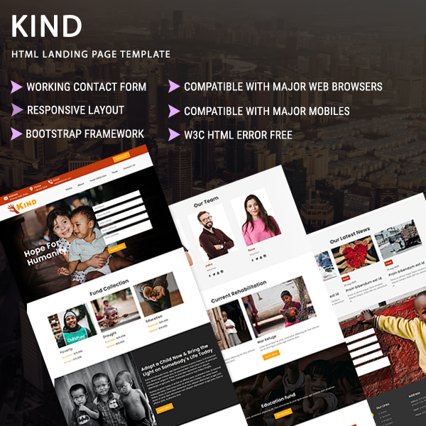 Kind - HTML Landing Page Template