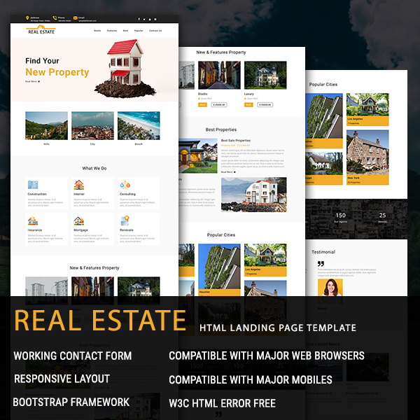 Real Estate - HTML Landing Page Template