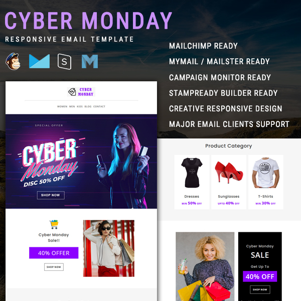 Cybero - Multipurpose Cyber Monday Email Template