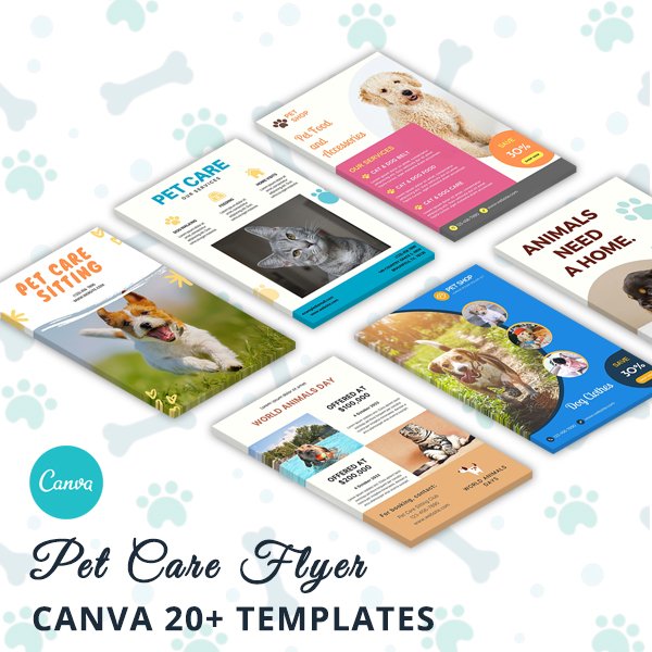 Pet Care Flyer Canva Templates