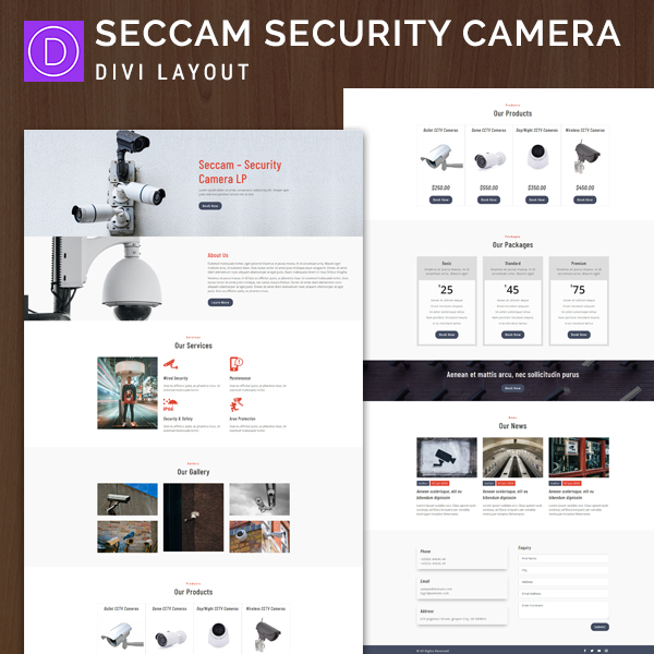 Seccam - Security Camera Services Divi Layout