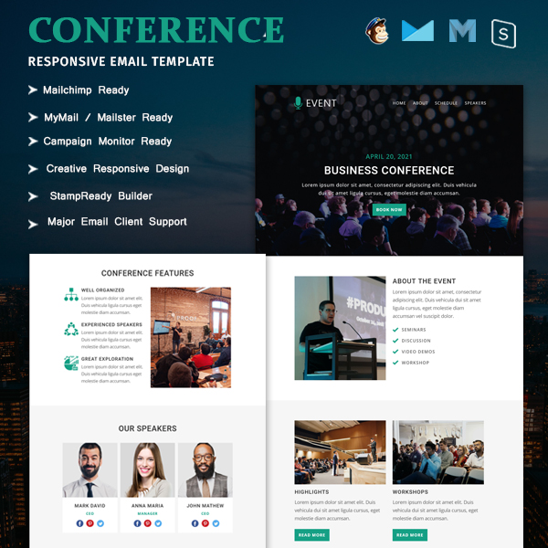 Meetup - Multipurpose Responsive Email Newsletter Template