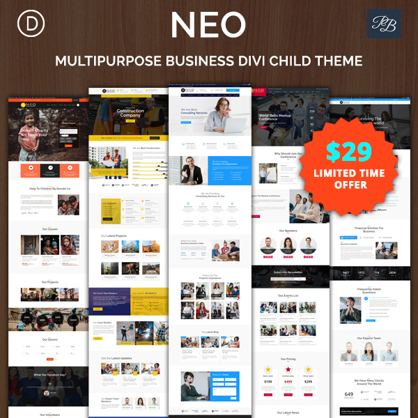 Neo Multipurpose Business Divi Child Theme