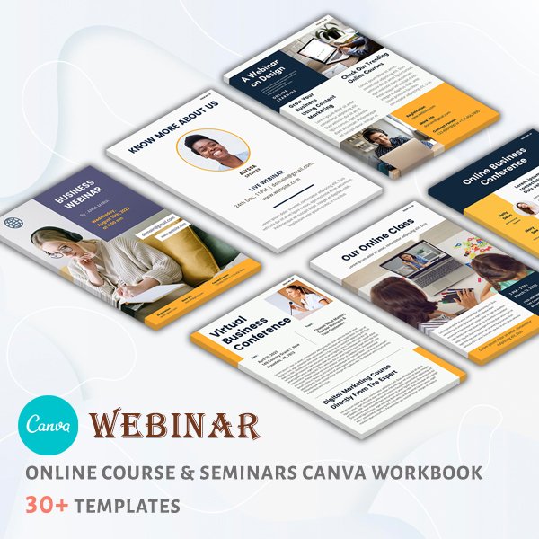 Webinar Canva ebook Templates Bundle