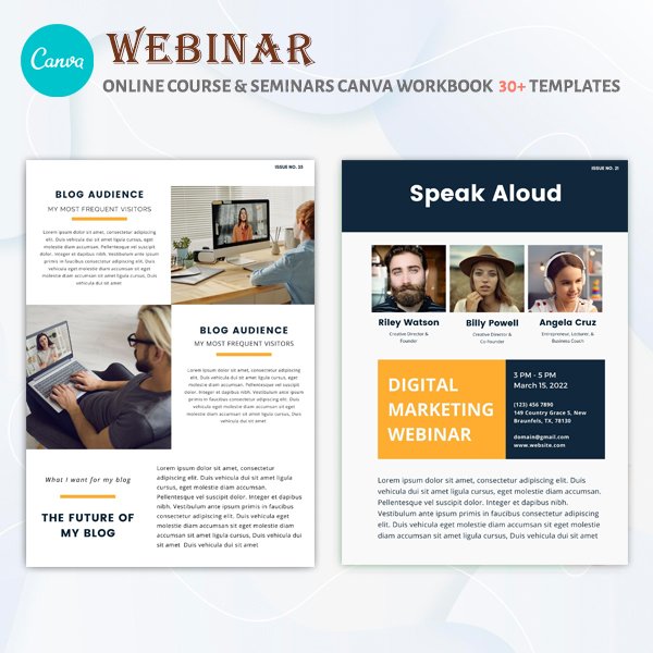 Webinar Canva ebook Templates Bundle