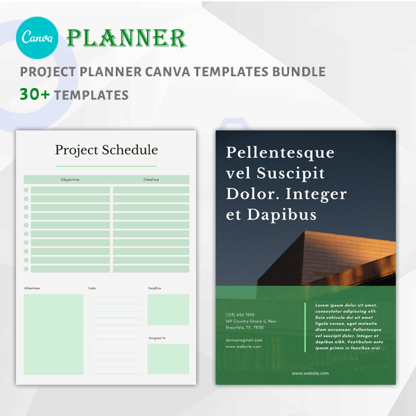 Planner - Project Planner Canva Templates Bundle