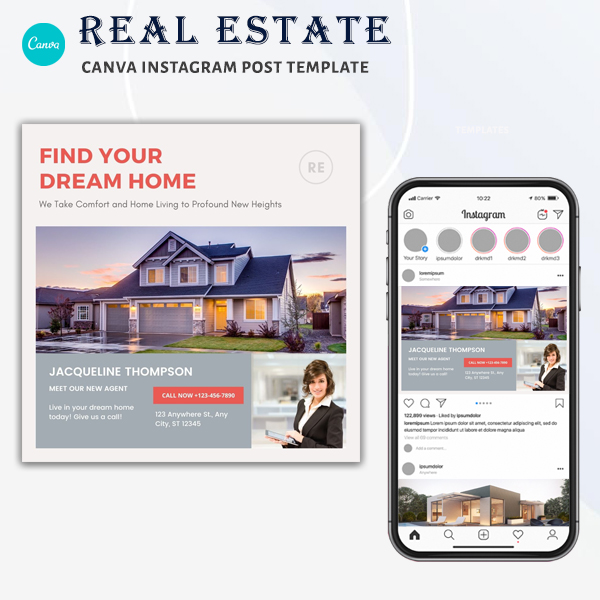 Real Estate Instagram Post - Canva Template