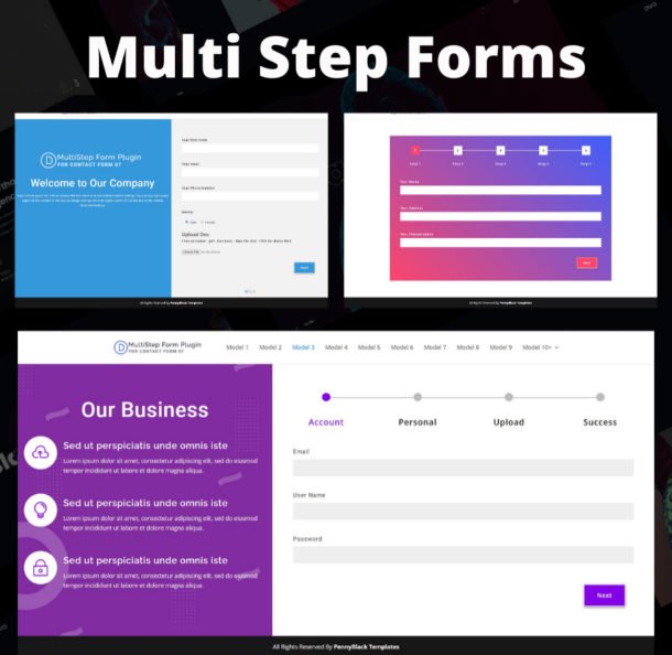 Divi Multi Step Forms Plugin For Contact Form 7 - Pennyblack Templates