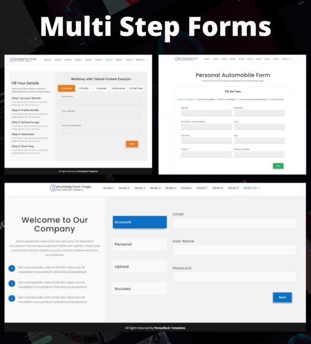 Divi Multi Step Forms Plugin For Contact Form 7 - Pennyblack Templates